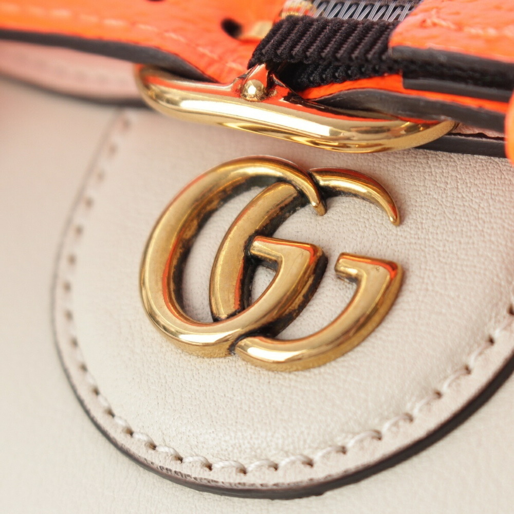 Gucci White Shoulder Orange Handbag Diana Leather Bamboo - Picture 9 of 10